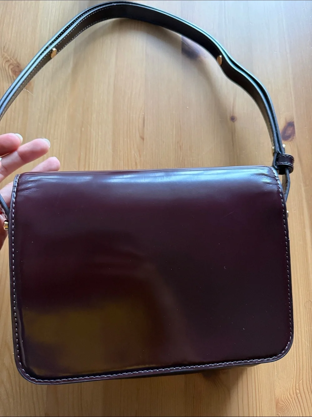 TORY BURCH Robinson Spazzolato Shoulder Bag, Tempranillo